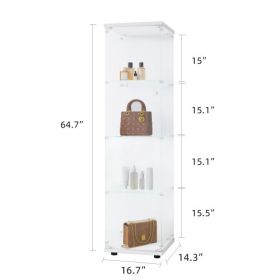 Glass Display Cabinet 4 With Gantry, Floor-to-ceiling Rare Bookshelf, Suitable For Living Room, Bedroom, Office