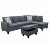 Dark Grey Flannel Living Room Sofa