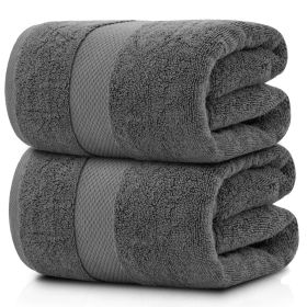 Luxury Soft Bath Sheet Towels 650 GSM Cotton Luxury Bath Towels Extra Large 35x70 inch Highly Absorbent and Quick Dry Dark Grey 2 Pack