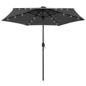 Parasol with LED Lights and Aluminum Pole 106.3" Anthracite