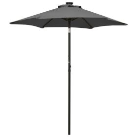 Parasol with LED Lights Anthracite 78.7"x83.1" Aluminum