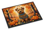 Norfolk Terrier Fall Doormat Front Door Mat Indoor Outdoor Rugs for Entryway, Non Slip Washable Low Pile, 24H X 36W