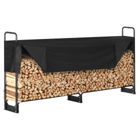 VEVOR 8.5FT Outdoor Firewood Rack with Cover, 102x14.2x46.1 in, Heavy Duty Firewood Holder & 600D Oxford Waterproof Cover for Fireplace, Patio