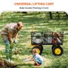 VEVOR Steel Garden Cart, Heavy Duty 1400 lbs Capacity, with Removable Mesh Sides to Convert into Flatbed