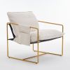 2 Sets 1 Case, Upholstered Hanging Armchair with Arm PocketsMetal frame, gold-plated craftsmanship