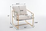 2 Sets 1 Case, Upholstered Hanging Armchair with Arm PocketsMetal frame, gold-plated craftsmanship