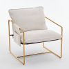 2 Sets 1 Case, Upholstered Hanging Armchair with Arm PocketsMetal frame, gold-plated craftsmanship