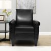 Accent Chairs, Comfy Sofa Chair, Armchair for Reading, Living Room, Bedroom, Office, Waiting Room, PU leather, Black