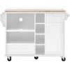 Kitchen Island Cart with Storage Cabinet and Two Locking Wheels,Solid wood desktop,Microwave cabinet