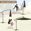 10 Feet Patio Offset Umbrella with 112 Solar-Powered LED Lights