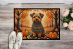 Norfolk Terrier Fall Doormat Front Door Mat Indoor Outdoor Rugs for Entryway, Non Slip Washable Low Pile, 24H X 36W