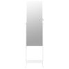 Mirror Jewellery Cabinet Free Standing White 16.5"x15"x59.8"