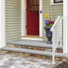 Handrails for Outdoor Steps, Iron Handrail Fits 2 Step, Transitional Handrail with Installation Kit, White