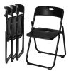 4 Pack Plastic Folding Chairs, Stackable Commercial Chairs, Portable Event Seats Indoor Outdoor for Home Event Party Picnic School Wedding, Black