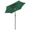 Parasol with LED Lights Green 78.7"x83.1" Aluminum