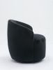 Velvet Fabric Swivel Accent Armchair Barrel Chair With Black Powder Coating Metal Ring,Black