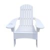 Outdoor or indoor Wood Adirondack chair with an hole to hold umbrella on the arm ,white