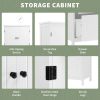 Bathroom Storage Cabinet, Cabinet with Two Doors and Drawers, Adjustable Shelf, MDF Board, White