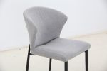 Dining Chairs set of 4, Upholstered Side Chairs, Adjustable Kitchen Chairs Accent Chair Cushion Upholstered Seat with Metal Legs for Living Room Grey