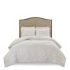 3 Piece Tufted Cotton Chenille Palm Duvet Cover Set