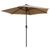 Parasol with LED Lights and Aluminum Pole 106.3" Taupe