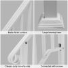 Handrails for Outdoor Steps, Iron Handrail Fits 2 Step, Transitional Handrail with Installation Kit, White