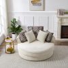 Swivel Accent Barrel Chair with 5 Movable Pillow 360 Degree Swivel Round Sofa Chair for Living Room,Bedroom, Hotel, Beige