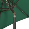 Parasol with LED Lights Green 78.7"x83.1" Aluminum