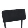 Set of 2 modern teddy fabric upholstered bar stools - Metal base high stool - Suitable for kitchen