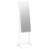 Mirror Jewellery Cabinet Free Standing White 16.5"x15"x59.8"