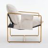 2 Sets 1 Case, Upholstered Hanging Armchair with Arm PocketsMetal frame, gold-plated craftsmanship