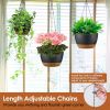 4Pcs 9.64In Diameter Hanging Planter with Drainage Holes Removable Self-Watering Tray Plastic Hanging Flower Plant Pots For Indoor Outdoor Herb Ivy Fe