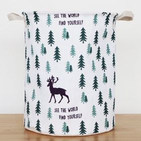 Household cloth dirty clothes basket (Option: Pine Snow Fawn)