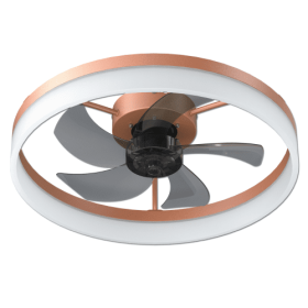 Ceiling Fan With Light Dimmable LED Recessed Mount Slim Modern Ceiling Fan Unavailable Platforms- Temu (Option: Rose Gold)