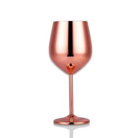 Stainless steel wine glass (Option: Rose Gold)