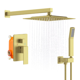 Shower System Shower Mixer Combo Set Wall-mounted (Option: Brushed gold)