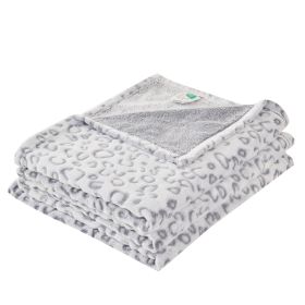 Krifey Flannel Fleece 3D Throw Blanket For Couch, Super Soft Cozy Blankets For Women, All Season Use (Option: Gray Leopard-50a60)