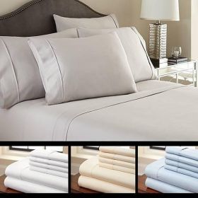 6-Piece Luxury Soft Bamboo Bed Sheet Set in 12 Colors (Color: Hunter Green, size: Queen)