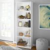 5-Shelf Bookcase with Adjustable Shelves, White