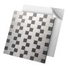 Art3d 1 PCS Peel and Stick Backsplash Tiles Self adhesive Stainless Steel Kitchen Silver Brushed Metallic Mosaic 30x30cm