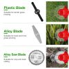 Electric Cordless Grass Trimmer Rechargeable Lawn Mower Weed Cutter with Alloy Saw Blade 2 Alloy Blades 5 Plastic Blades 2 Rechargeable Batteries Gogg