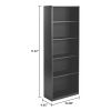 5-Shelf Bookcase with Adjustable Shelves, White