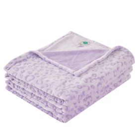 Krifey Flannel Fleece 3D Throw Blanket For Couch, Super Soft Cozy Blankets For Women, All Season Use (Option: Purple Leopard-50a60)